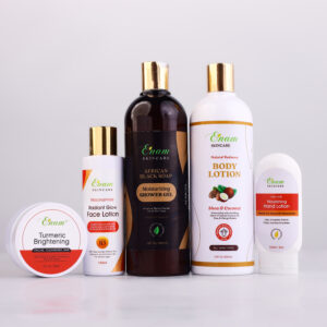 Enam Skincare Set with Turmeric Face Soap & African Black Soap Shower Gel